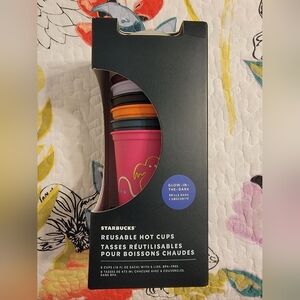 NWT Starbucks 6 Pk Halloween Glow in the Dark Reusable Hot Cups
